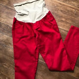 Red Maternity Jeans